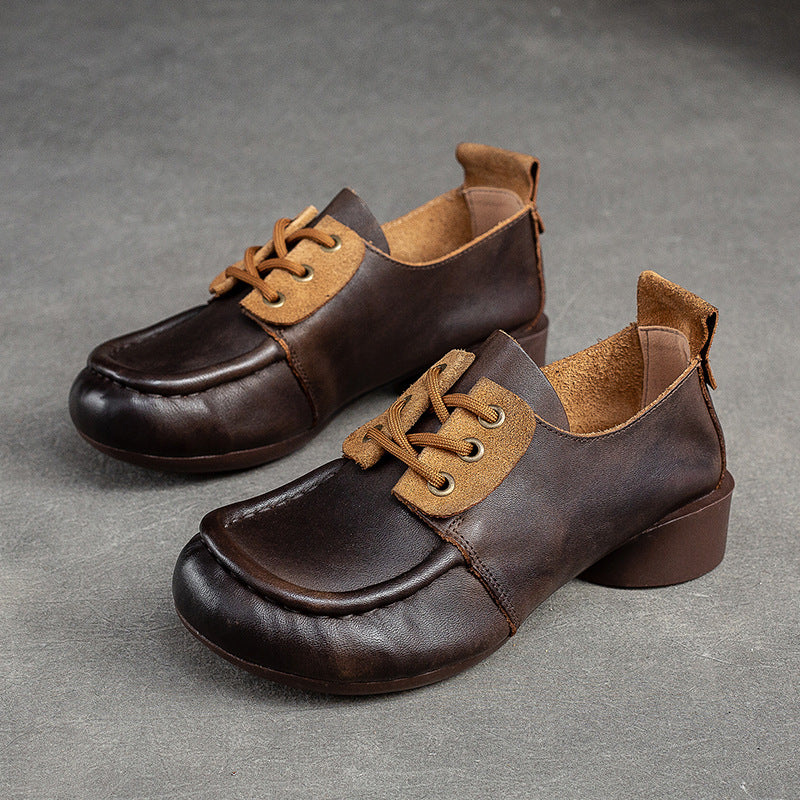 Women's Shu Comfort Front Retro Hand-rub Color Platform Casual Shoes