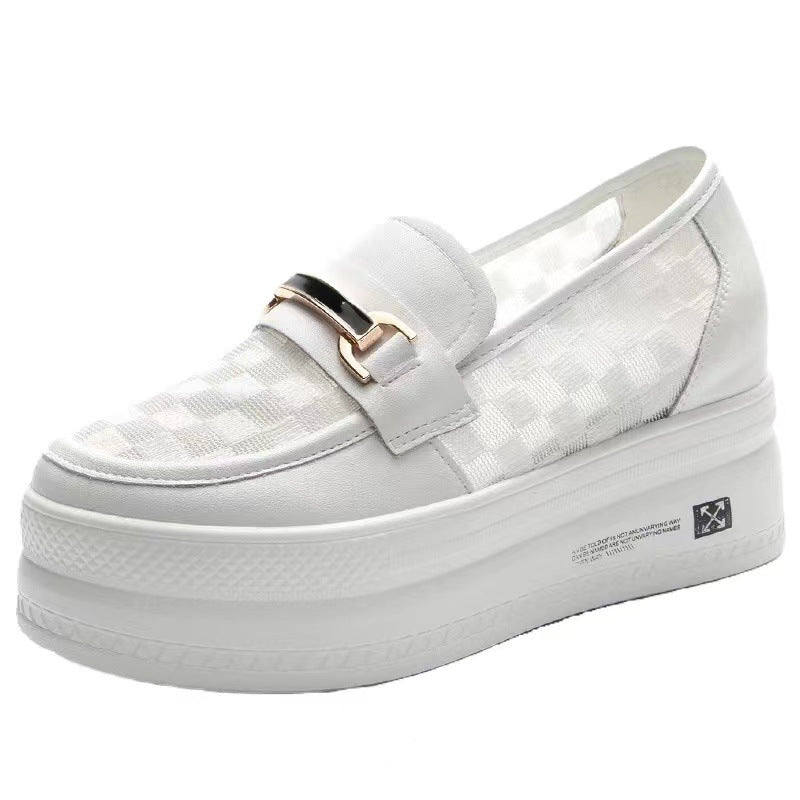 Women's Thick-soled Mesh Summer Height Increasing Insole Loafers