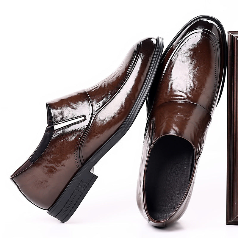 Men's Formal Korean Fashion Slip-on Wedding Leather Shoes