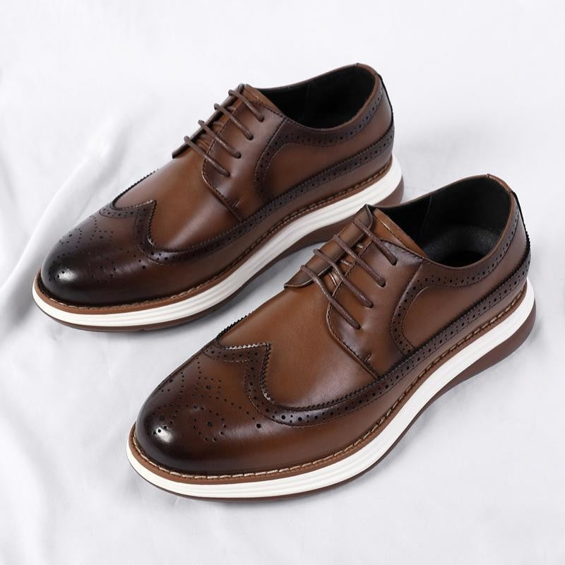 Men's Fashionable Four High-quality Platform Comfortable Men's Business Leather Shoes