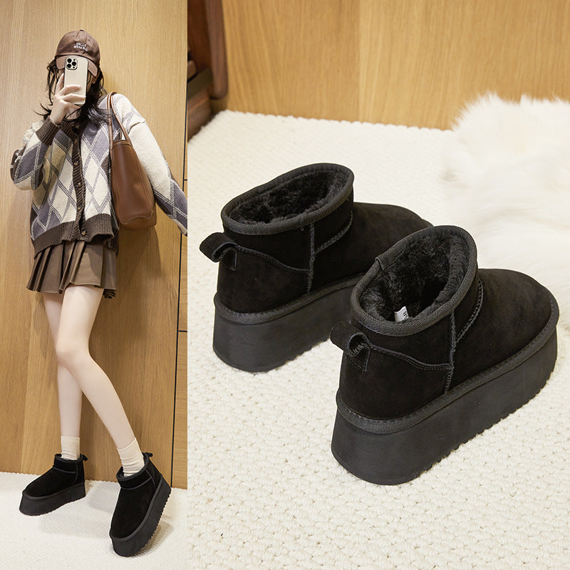 Female Fleece-lined Thickening Thermal Cotton Winter Boots