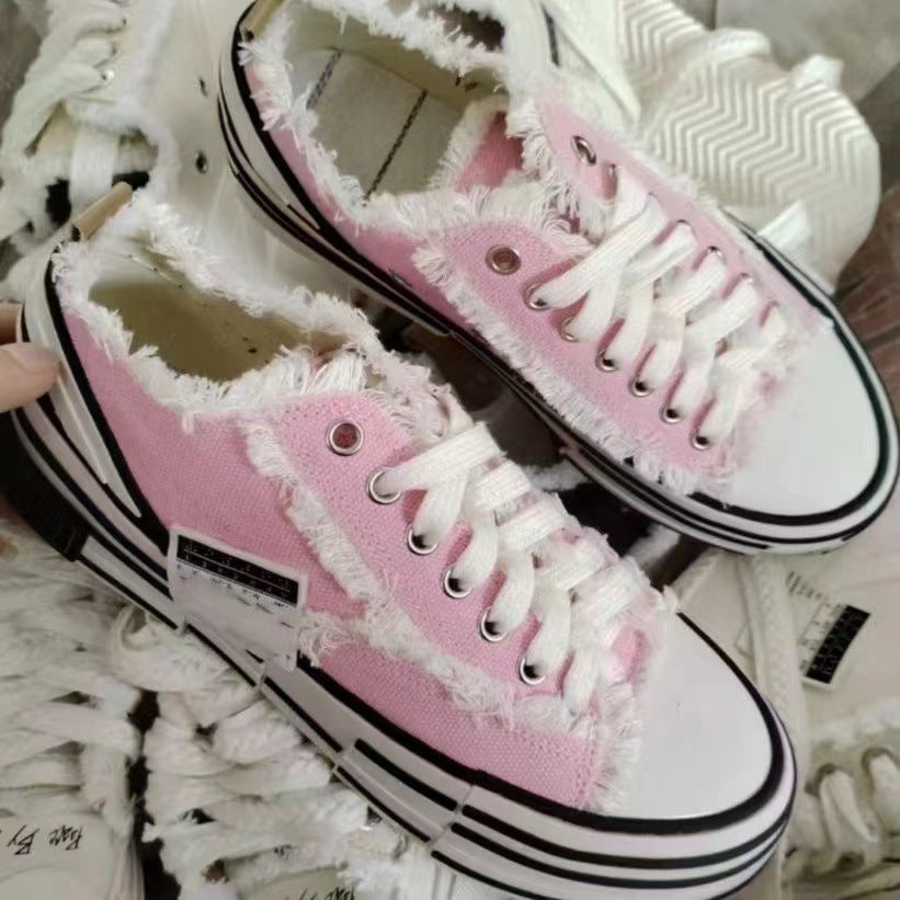 Beggar Unisex Trendy Platform Couple Height Canvas Shoes