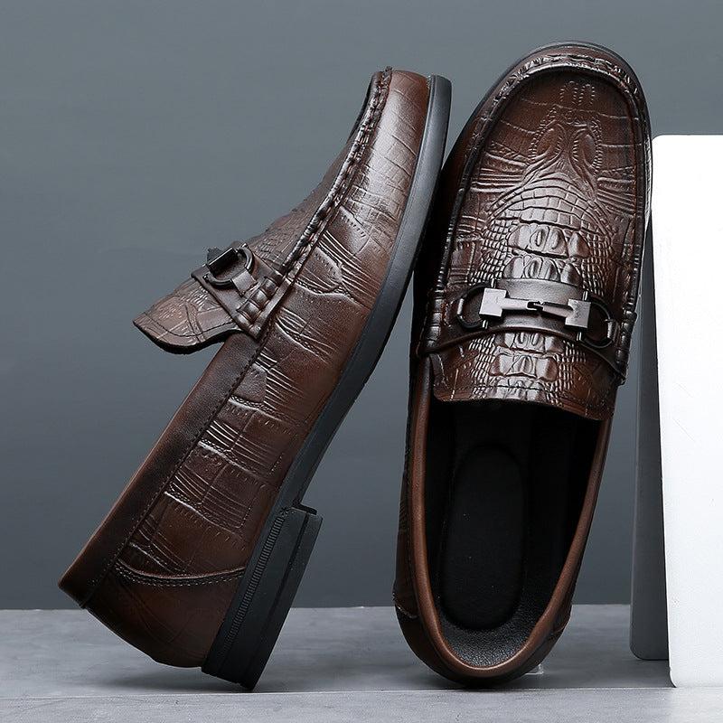 Popular Men's Spring Breathable Slip-on British Men's Business Leather Shoes