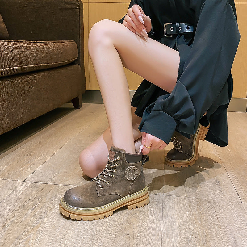 Women's Martin Soft Bottom Retro Ankle Pig Boots