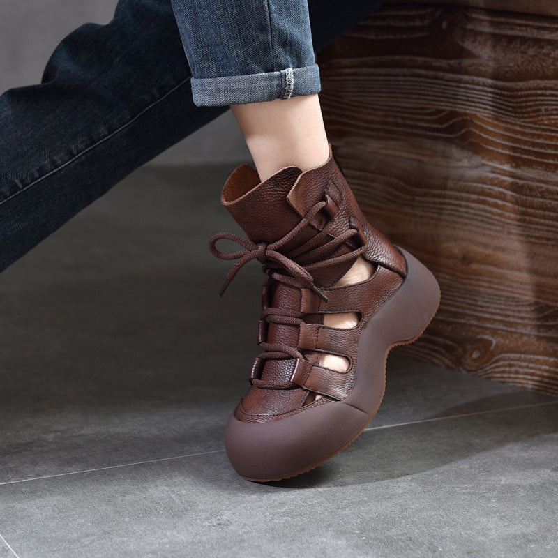 Activity Price Platform Roman Genuine Hollow Sandals