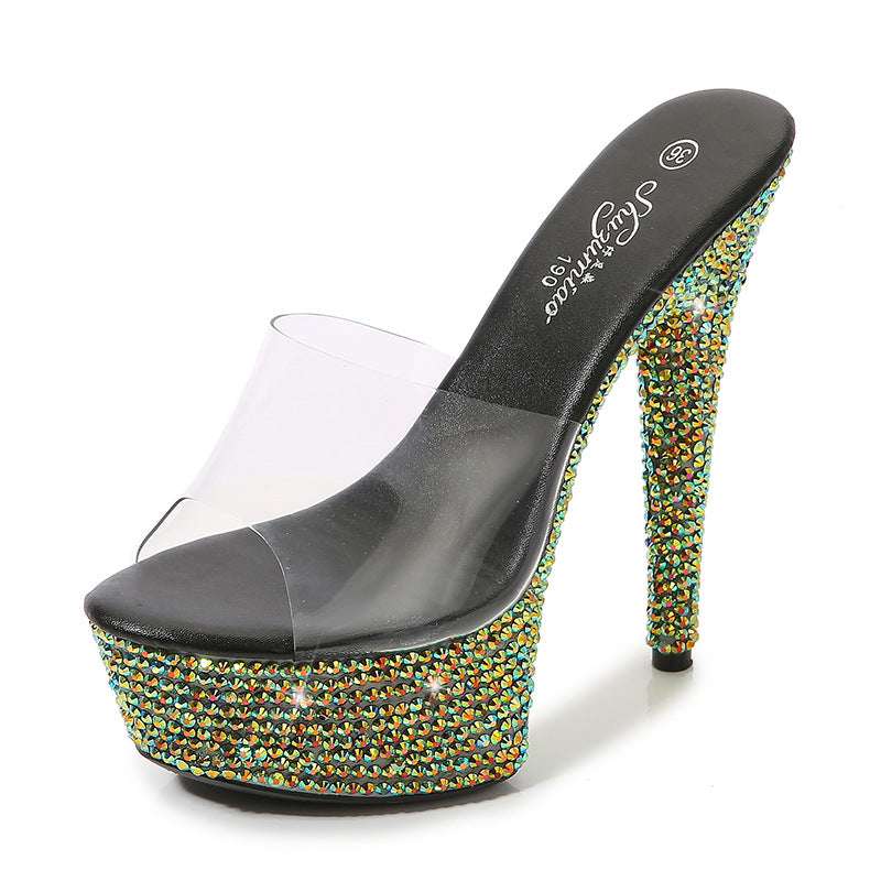 Trendy Glamorous Unique Rhinestone Yuan Cm Heels
