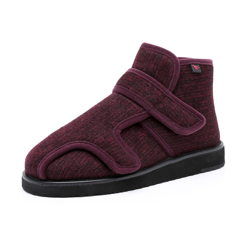 Winter Thermal Thicker Velcro Vamp Widened Fattened Men's Shoes
