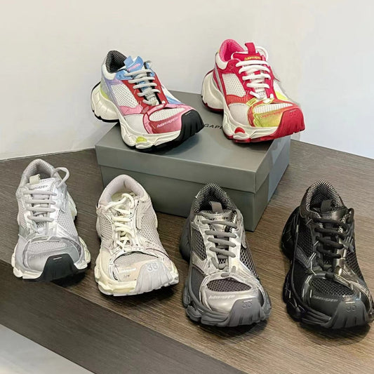 Autumn Stapler Dad Retro Distressed Thick Bottom Sneakers