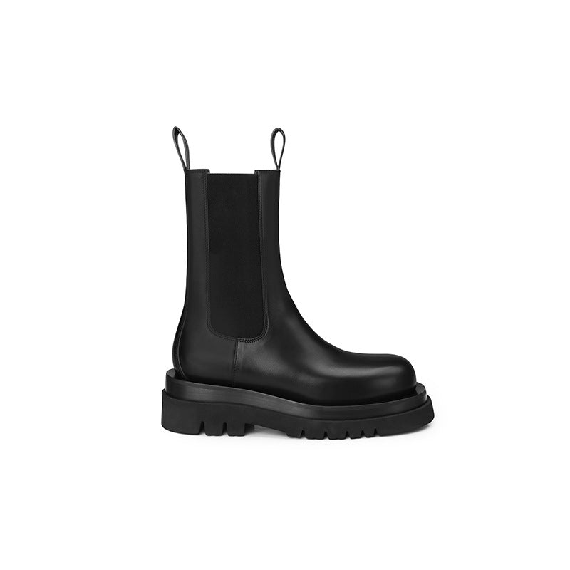 Chelsea Thin Smoke Pipe Platform Ankle Boots