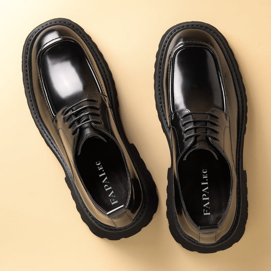 Men's High-grade Trendy Platform Business First Layer Leather Shoes