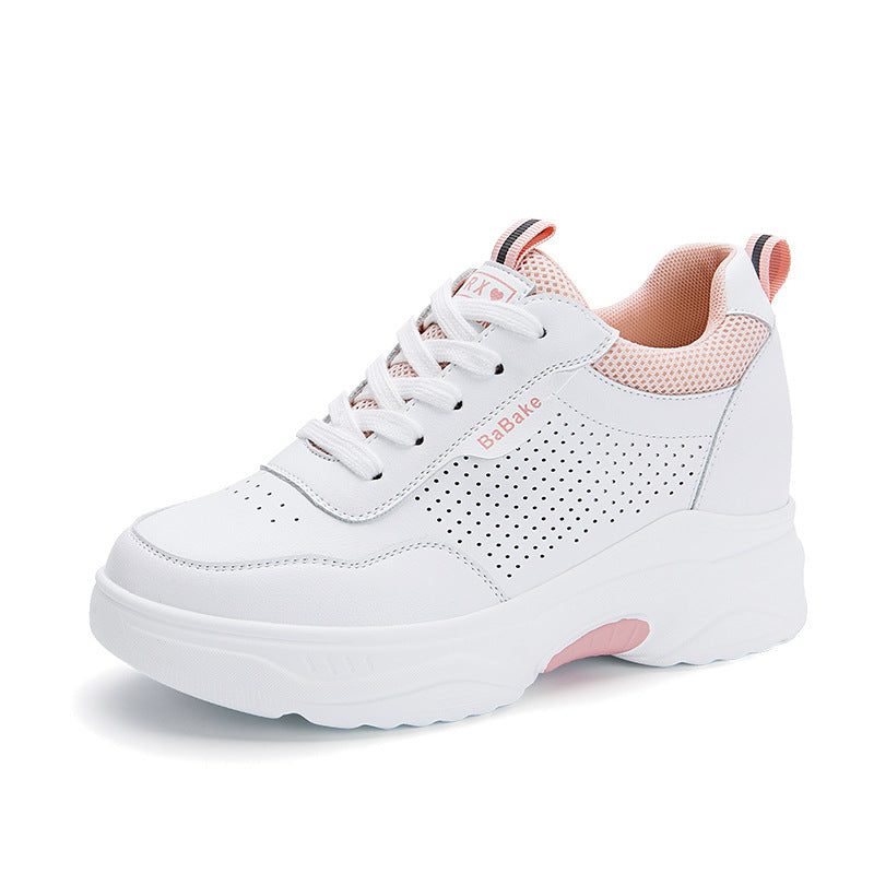 Women's Height Increasing Insole White Genuine Platform Women's Sports Shoes