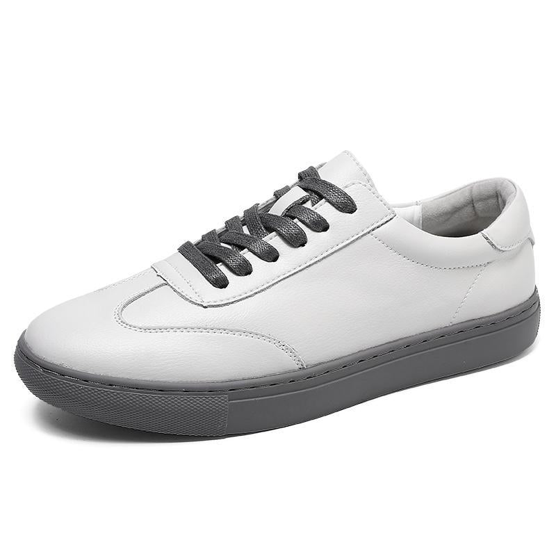 Men's Spring Trendy Solid Color White Increased Sneakers
