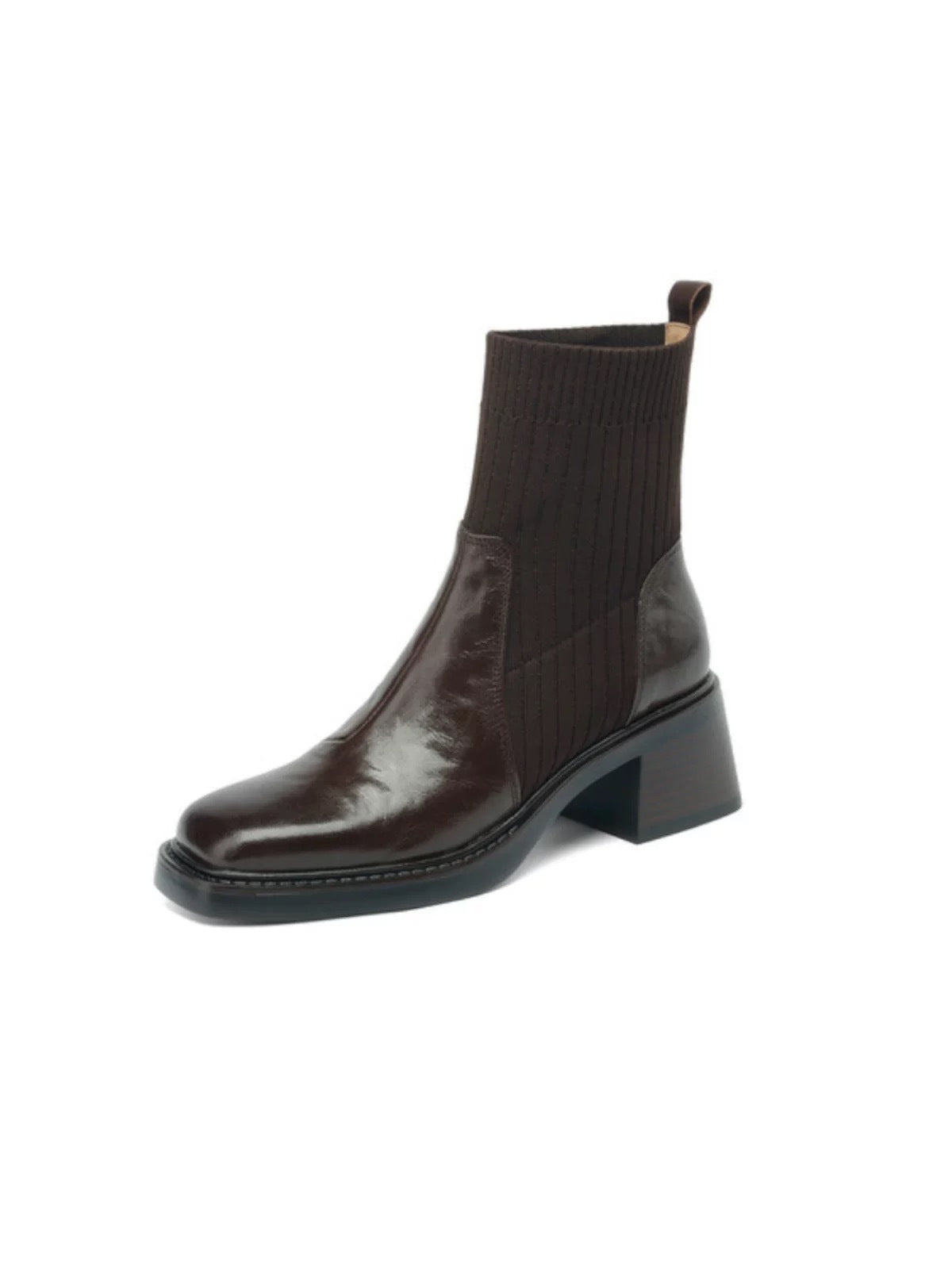 Women's Square Toe Chunky Stretch Thin Martin Boots