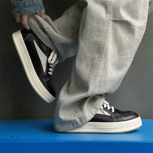 Men's Spring Niche Thick-soled High Street Fashionable Leather Shoes