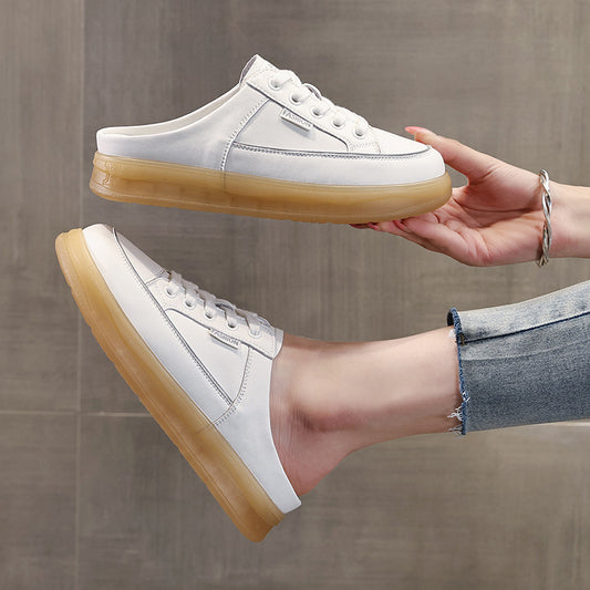 Women's Outerwear Summer Semi Slip-on White Tied Casual Shoes