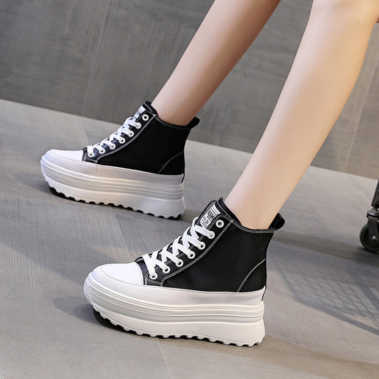 Women's Thick-soled White Platform Korean Style Height Increasing Women's Shoes