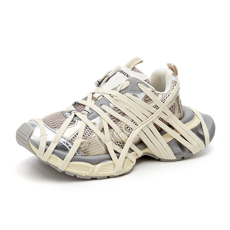 Women's & Men's Dad Platform Mesh Elevator Breathable Fried Sneakers