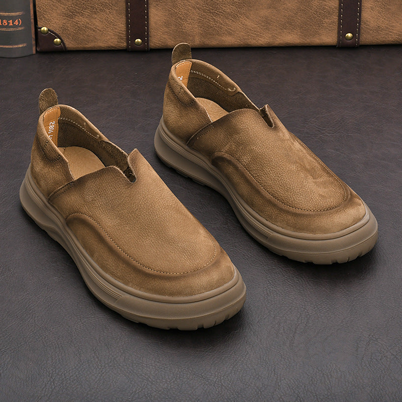 Men's Summer Handmade Genuine Retro Artistic Comfortable Pumps Round Head Loafers