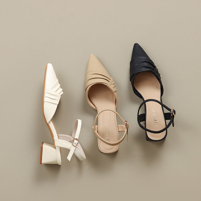 Women's Single Summer Korean Style Versatile Closed Fashion Heels