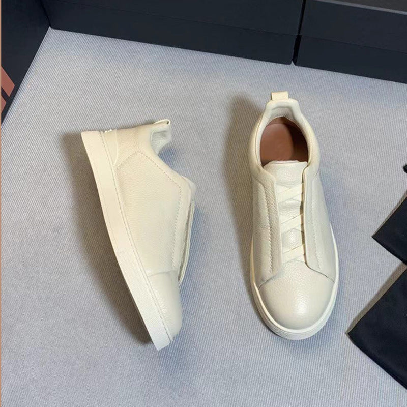 Men's Store Slip-on First Layer Cowhide Sports Sneakers