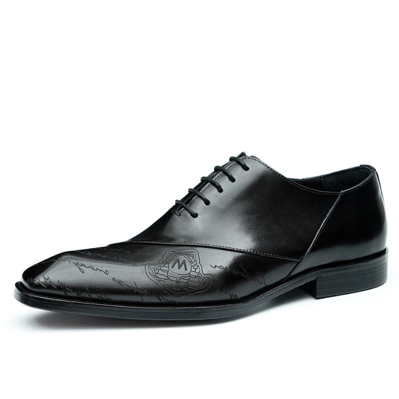 Men's Carved British Formal Wear Business Pointed Leather Shoes