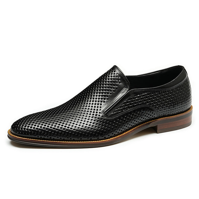 Men's Summer Hollow Business Genuine Comfortable Soft Leather Shoes