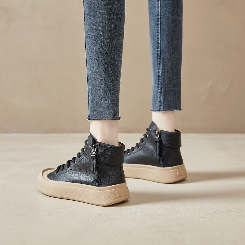 Women's Ankle Genuine Versatile Chelsea British Style Boots