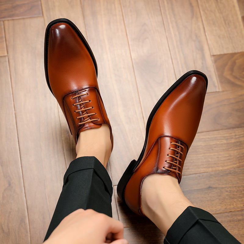 Men's Plus Size Genuine Formal Business British Leather Shoes
