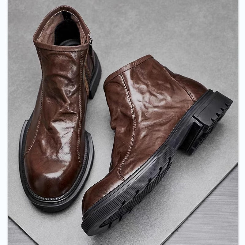 Men's Martin Genuine Fashion Autumn Outdoor Zipper Boots
