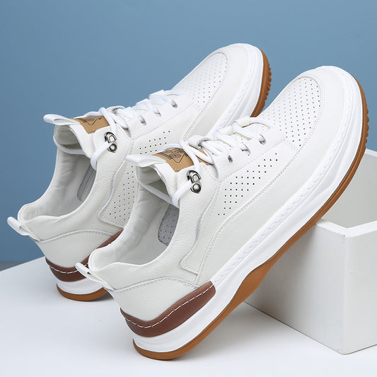 Men's Spring Fashion Breathable White Summer Hollow Sneakers