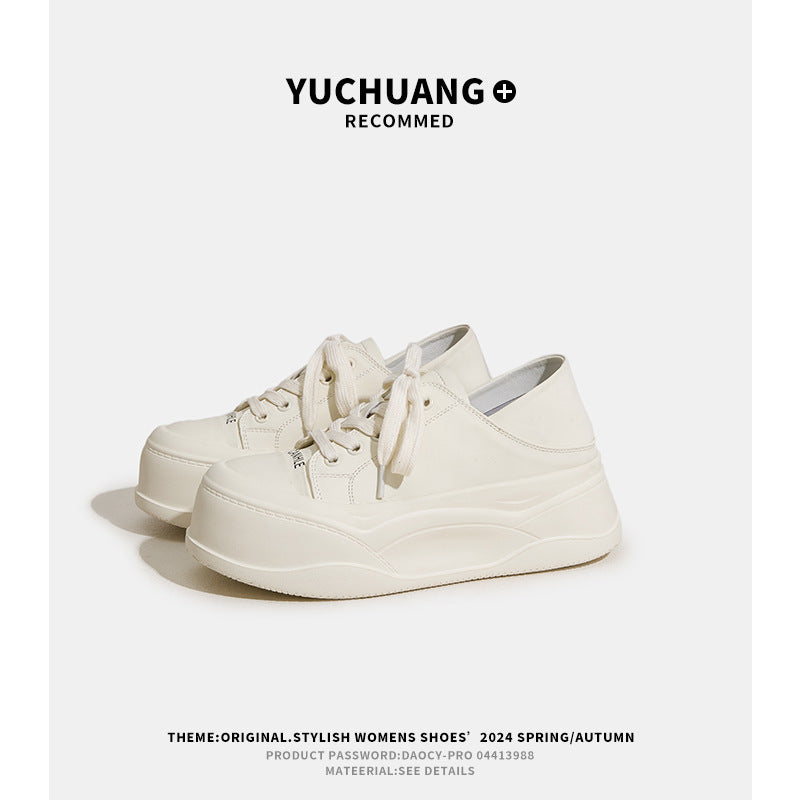 Women's Invisible Height Increasing White Simple Cute Wild Two-way Platform Women's Sports Shoes