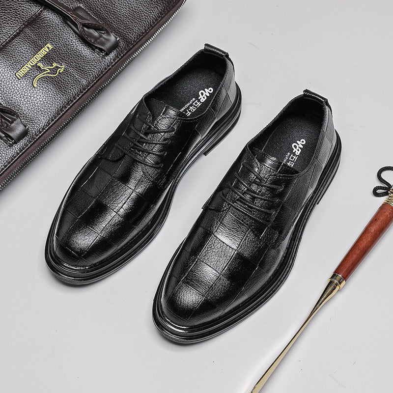 Men's Black Bridegroom Business Formal Wear Veet Leather Shoes