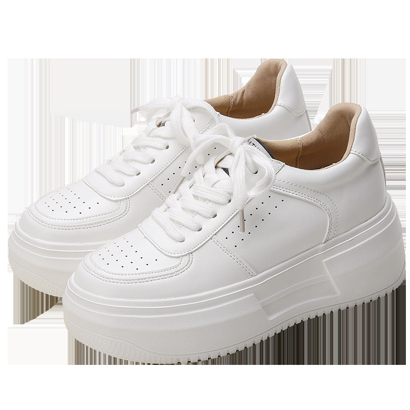 Women's Platform White Height Increasing Insole Sports Casual Shoes