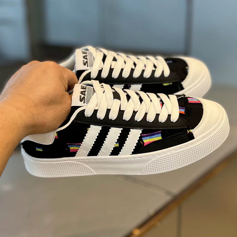Summer Ripped Thin Breathable Cloth Fashion Skateboard Quick Men's Casual Shoes