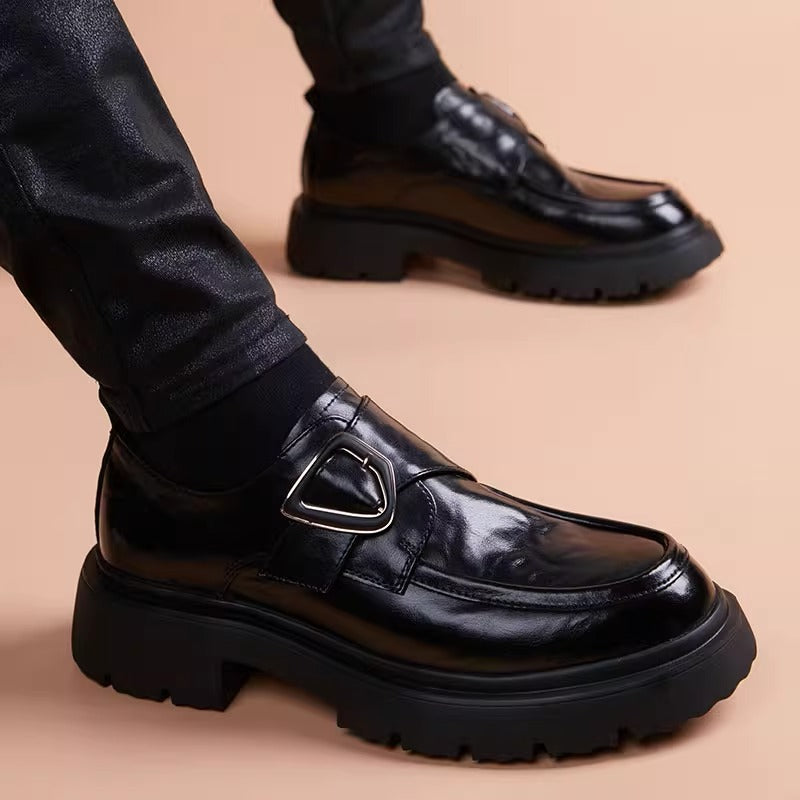 Men's Winter Breathable Business Formal Slip-on Platform Men's Casual Leather Shoes