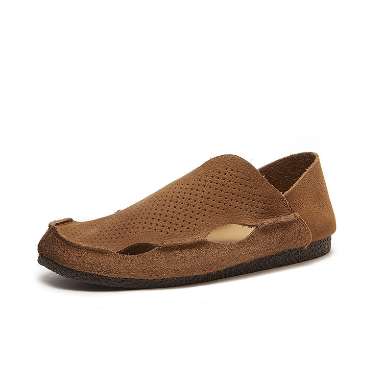 Round Toe Soft Bottom Top Layer Sandals