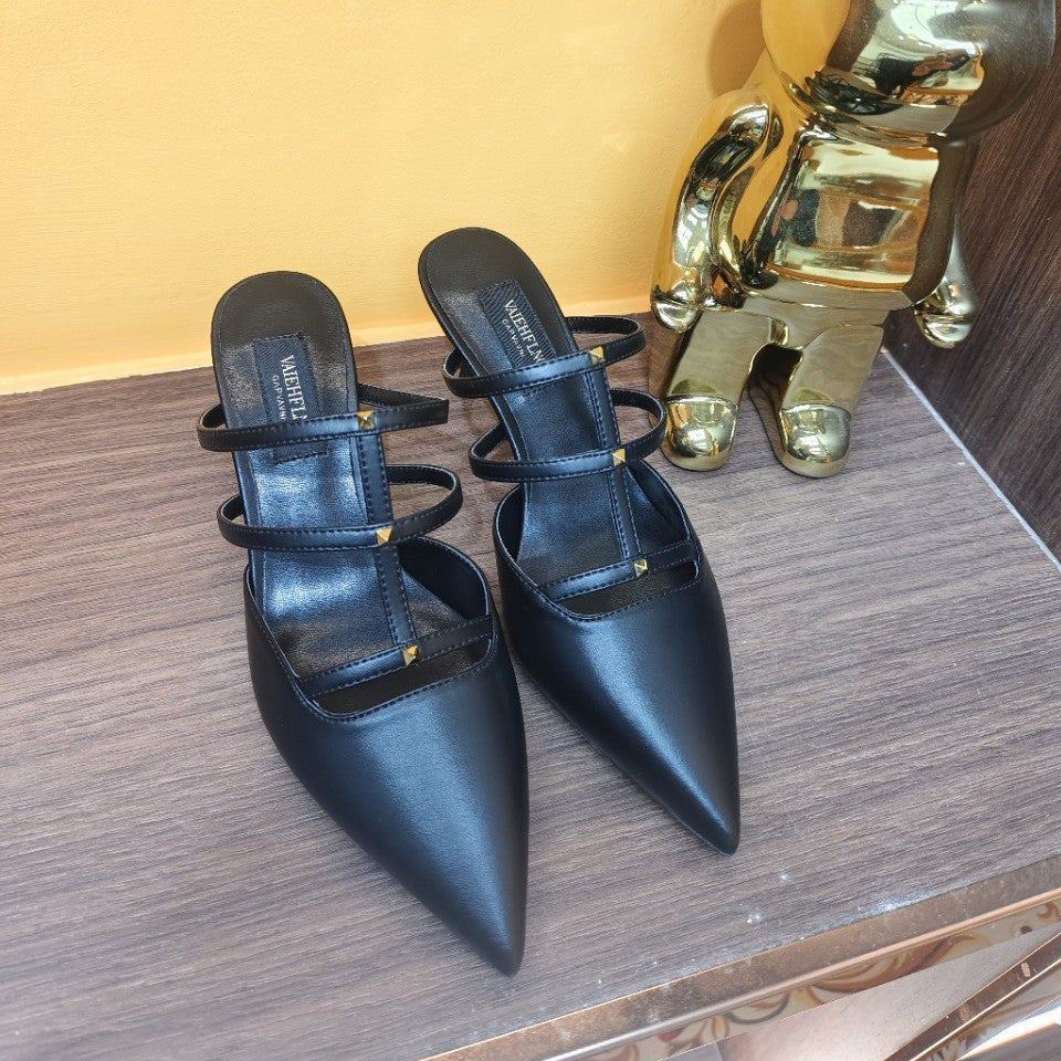 High V Home Small Rivet Thin Heels