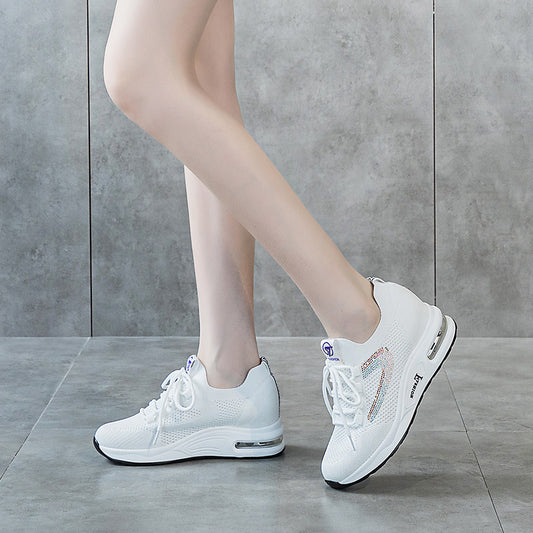 Women's Insole Dad Fly Woven Mesh Breathable Casual Shoes