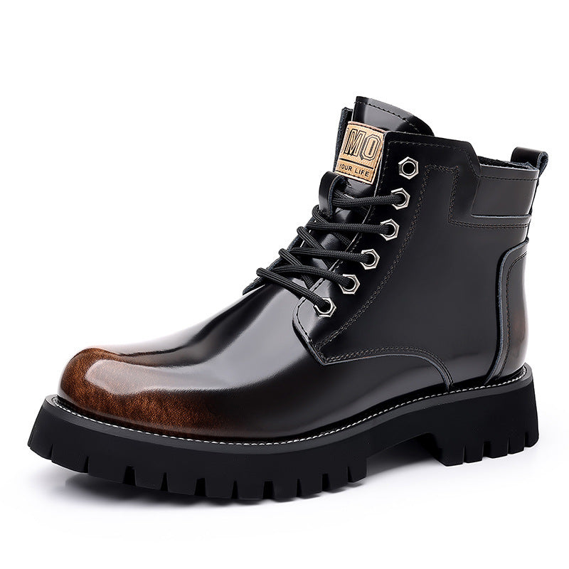 Men's Warm Martin Brush Color Big Head British Boots