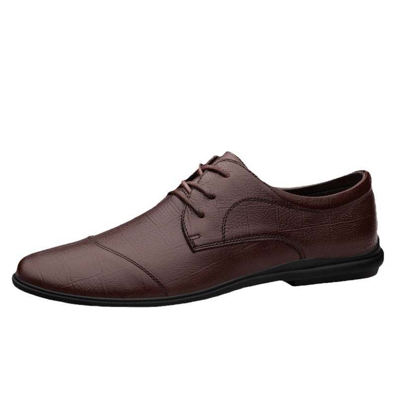 Men's Business Four Pumps Wedding Top Layer Leather Shoes