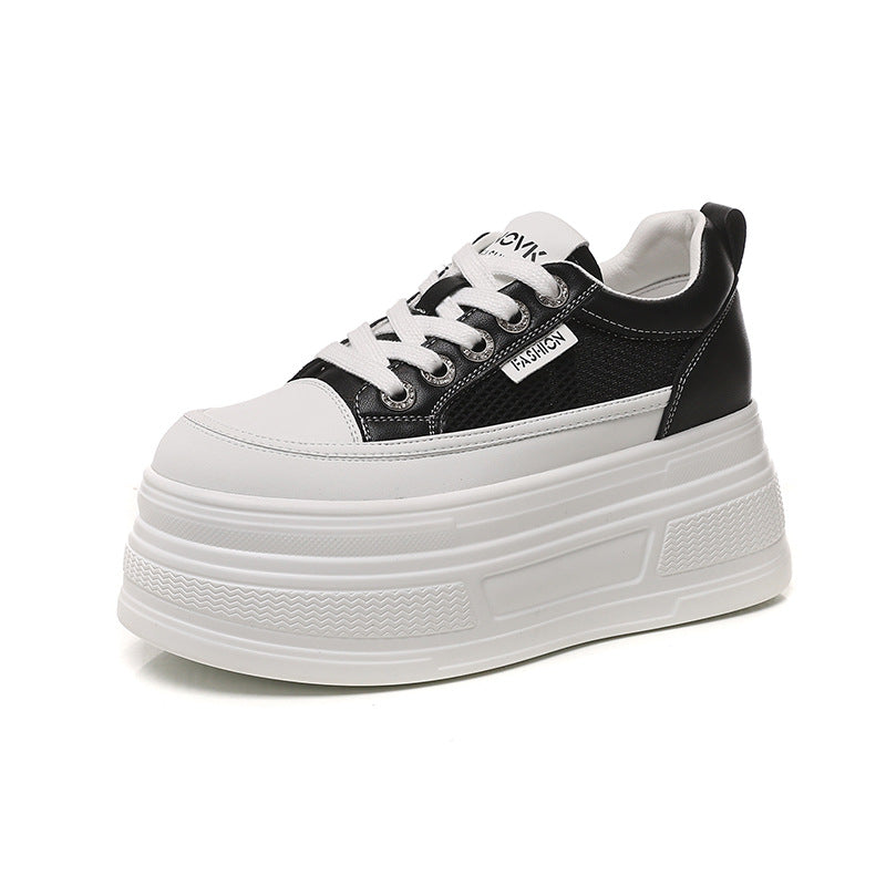 Women's Platform Small Height Increasing White Casual Shoes