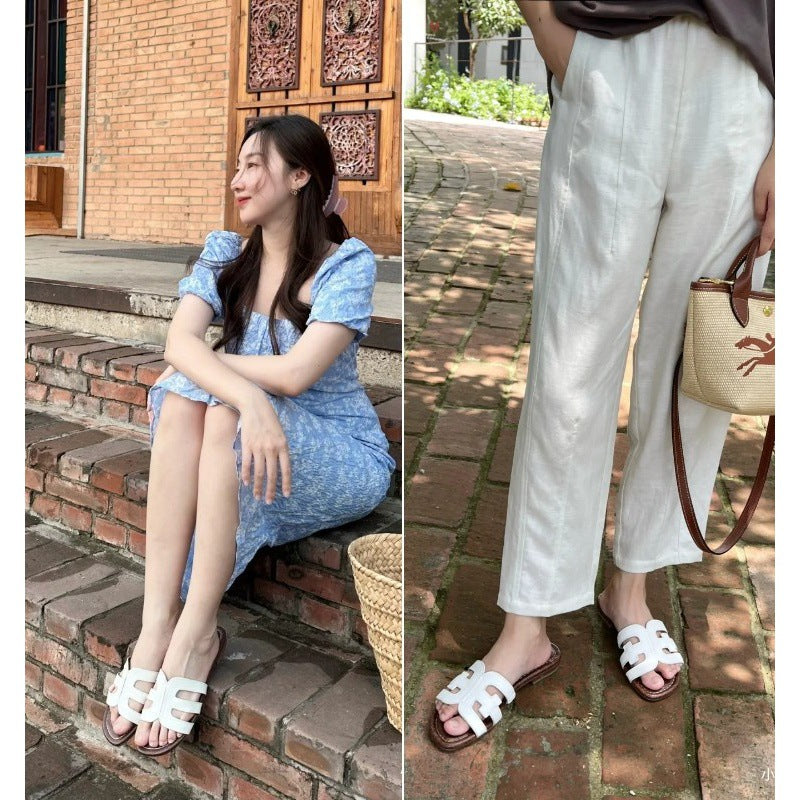 Women's Original Summer Genuine White Outdoor Flat Sandals