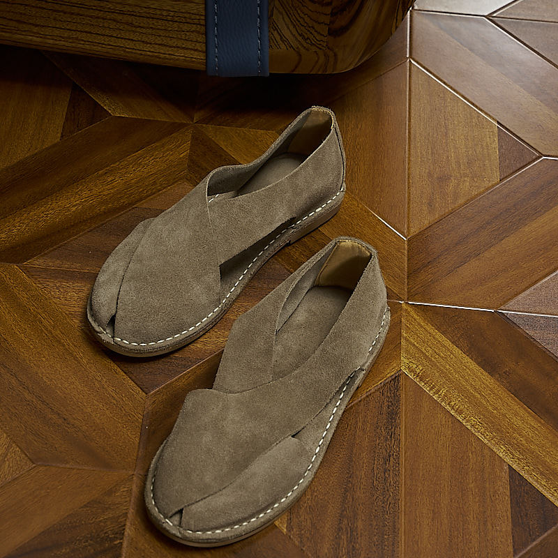 Men's Summer Cowhide Suede Handmade Roman Comfortable Sandals
