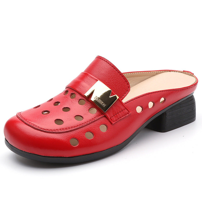 Women's Half Summer Fashion Outerwear Hollow Hole Sandals