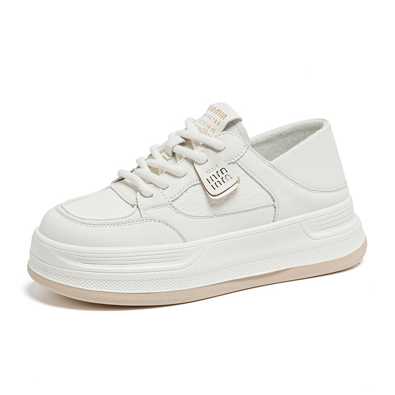 Women's White Spring Thick-soled Two-way Wear Breathable Women's Casual Shoes