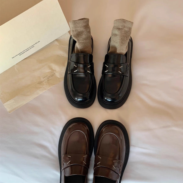 Women's Sheepskin Version Fashionable Genuine England Style Loafers