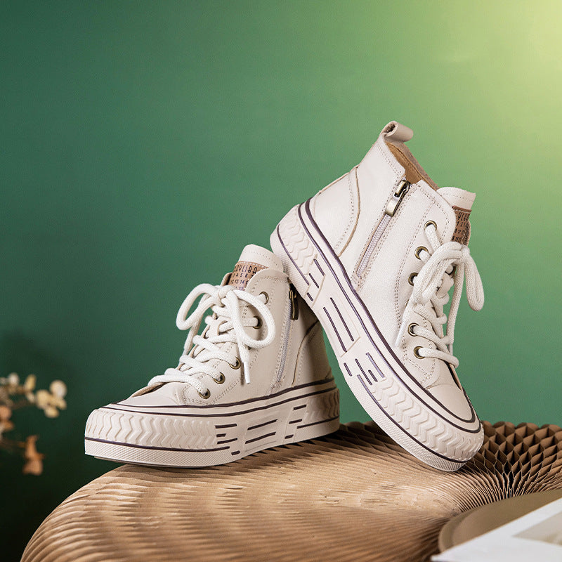 Women's Spring Genuine Platform Flat Comfortable Soft Bottom Casual Shoes