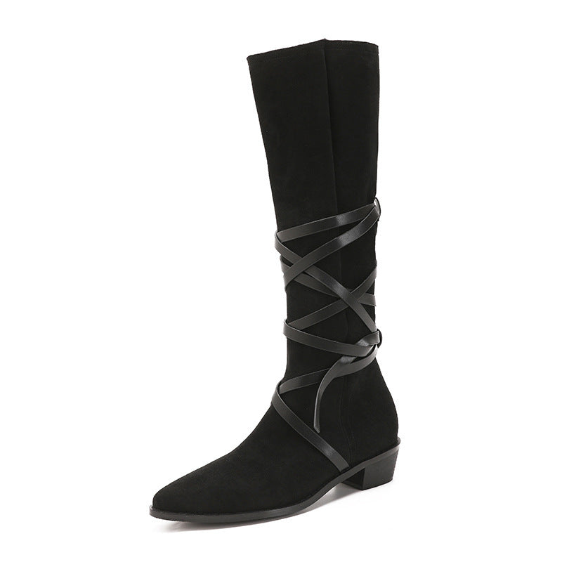 Master Autumn Pile Style Flat Pointed Boots