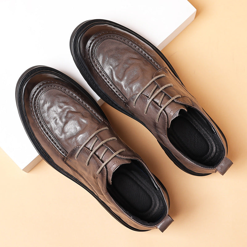 Men's Sheepskin Genuine Business Formal Wear Big Leather Shoes