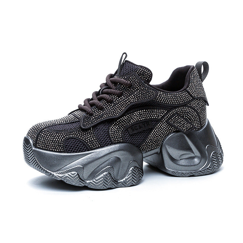 Women's Platform Height Increasing Insole Fashion Temperament Dad Starry Men's Shoes
